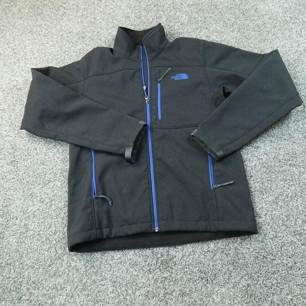 North Face Jacket Mens S Black Aped Bionic Softshell Full Zip Fleece Lined Coat